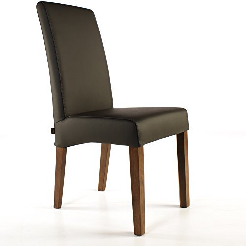 Lederstuhl Bambi Rindsleder Braun Nussbaum Lederstühle Stühle Stuhl NEU