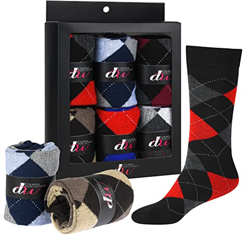 DEBRA WEITZNER Kleid für Männer Socken Baumwolle Argyle Argyle dunkle Drucke