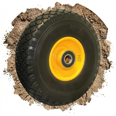 Premium Sackkarrenrad 260 mm Pannensicher von Tergato – PU Vollgummi Ersatzrad mit Stahlfelge & Doppelkugellager – 65 kg Tragkraft – Für Bollerwagen & Handkarre – WICHTIG: Lieferung ohne Achse