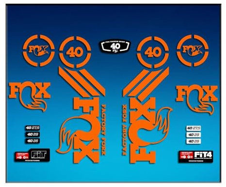 Ecoshirt ZK-V5U8-V5UF Aufkleber Sticker Fork Fox 40 Am67 Aufkleber Decals Autocollants Adesivi Forcela Gabel Fourne, Orange Fluor