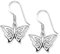 Heather Needham Sterling Silver Butterfly drop Earrings - SIZE: 10mm x 16mm (30mm including earring wires). Gift Boxed Celtic butterfly earrings. 6039