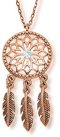 LILLY MARIE Halskette Mit Traumfänger Anhänger In Roségold Aus Sterlingsilber
