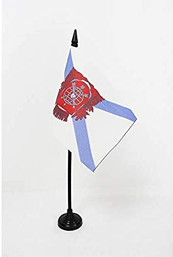 AZ FLAG - Tischfahne Rio de Janeiro - 15x10 cm - Rio de Janeiro Kleine Tischflagge 100% Polyester - Büroflagge mit 25 cm Schwarzem Kunststoffstab und Sockel