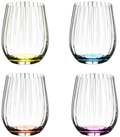 Riedel Tumbler Collection Optical Happy O Gläserset, 4er Set, Bunte Gläser, Glas, 344 ml, 5515/44