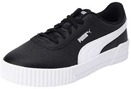 PUMA Carina L, Zapatillas Bajas Mujer, Schwarz Black White White, 42.5 EU