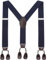 WELROG Herren Hosenträger breit mit Leder Knopfloch - Elastische und verstellbare Länge Y Form mit 6 Tasten für Herren (Marineblau)