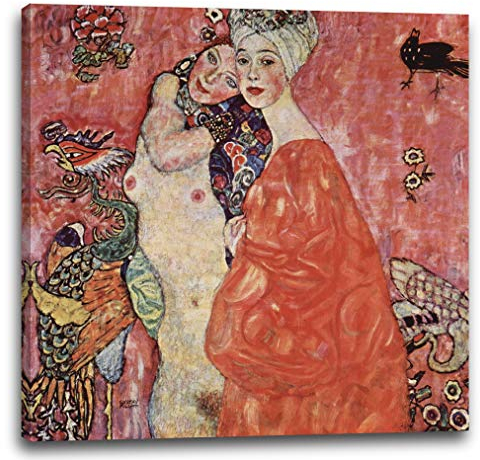 Printed Paintings Leinwand (40x40cm): Gustav Klimt - Die Freundinnen (1916/1917)