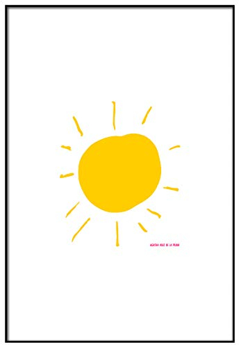 Agatha Ruiz de la Prada Gerahmtes Poster Sonne 70x100cm - Gedruckt auf Starres Papier - Bild mit Rahmen - Moderne Bilder Wohnzimmerdekoration