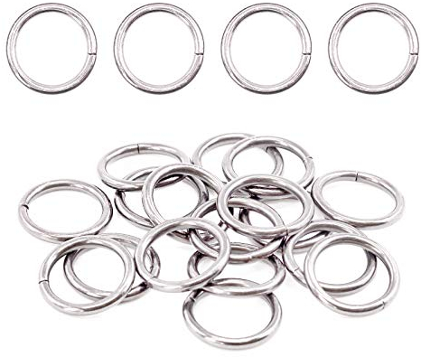 Swpeet 60 x robuste O-Ringe aus Metall, 1.9 cm – 20 mm, silberfarben, Mehrzweck-Metall-O-Ringe für Hardware-Taschen, Ring, Handarbeit, Zubehör, Gürtel und Hundeleine (silberfarben, 1.9 cm)