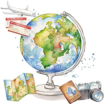 20 Servietten Reise um den Globus | Geographie | Schule | Urlaub 33x33cm