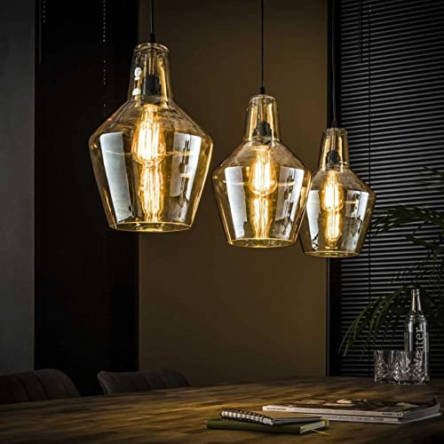 famlights Retro Deckenlampe Jim für Esstisch/Vintage Pendelleuchte/Esszimmerlampe industrial/Dimmbar Hängelampe Glas/Deckenleuchte/Pendelleuchte/Hängeleuchte rustikal - landhaus deko / E27