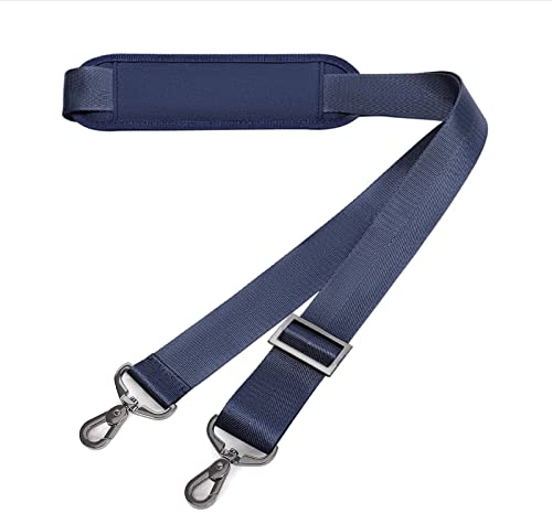 MOSISO 56 inch Shoulder Strap, Adjustable Thick Soft Universal Replacement Non-Slip Comfort Fit Padded with Metal Swivel Hooks for Laptop Shoulder Bag/Laptop Messenger Bag/Crossbody Bag, Navy Blue