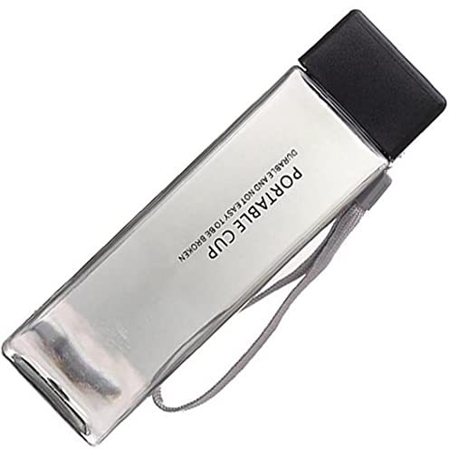 1pc Transparent Place plastique mat Bouteille d'eau froide en plein air jus Sports Cup eau avec du lait Portable corde tasse d'eau