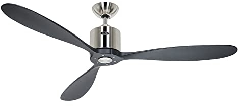 CasaFan AEROPLAN ECO Deckenventilator, Energiesparender, leiser Ventilator mit Massivholzflügeln, 6 Geschwindigkeiten, inkl. Funk-Fernbedienung für Vor-/ Rücklauf, für Räume bis 25 qm, Ø 132 cm