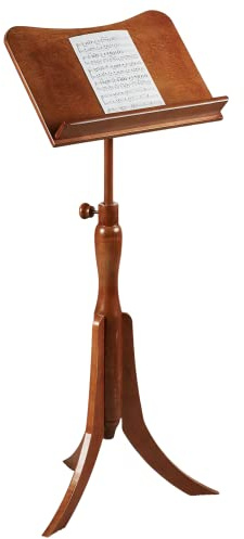 Touch of Class Parke Music Sheet Stand - Wooden - Regal Walnut - Adjustable - Wood Station for Conductors - Library Lectern for Atlas, Dictionary - Auditorium, Meeting Room, Classroom for Speeches