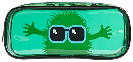 Tinc Cute Green Clear PVC School Pencil Case | Travel & Make Up Bag | Cosmetic Storage | Big Capacity Pencil Pouch | Perfect for School, Homework, Travelling, Sleepovers