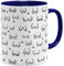 OM3® witzige Kaffeetasse mit Brüsten Titten Tasse Brüste-Muster | Keramik Becher | 11oz 325ml | Rundumdruck | Dunkelblau