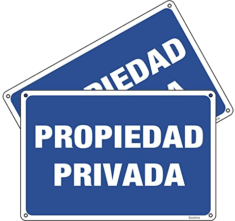 Goodvia Cartel Propiedad Privada Aluminio Reflectante 20x30 cm, Placa Propiedad Privada Cartel Prohibido el Paso Metalico Duradero, Impermeable y Resistente UV, 2PCS