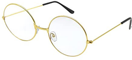 ALLY-MAGIC Retro Round Eyeglasses, Vintage Metal Frame Clear Lens Glasses for Men Women Unisex Eyeglasses Cosplay Accessories Y7FGYXYJ
