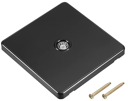 sourcing map TV Aerial Socket Wall Panel Outlet Single Gang Black PC 88mm x 86mm for Coaxial Cable Lead
