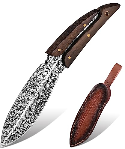 Japaknives Survival Messer Outdoor mit Holster Jagdmesser Feststehende Klinge Full Tang Bushcraft Messer Tolle Sammlung,Geschenke für Männer