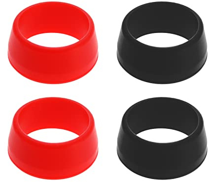 Lot de 4 bagues en caoutchouc pour tige de selle de vélo - Haute compatibilité - Étanche - Silicone - Rouge et noir