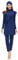OBEEII Damen Muslimische Badeanzug Islamische Arabische Langarm Schwimmoberteile+Badehose+Hijab 3tlg Burkini Schwimmanzug Badeanzug Navy B 4XL