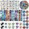 98 Stück Drachen-Geburtstagsparty-Geschenke, Drachen-Thema, Ohrfeigen-Armbänder, Aufkleber, Anstecknadeln, Acryl-Drachen-Schlüsselanhänger, temporäre Tattoos