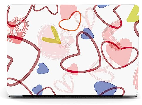 Berkin Arts Kompatibel mit MacBook Pro 13 Zoll Hülle, 2022, 2021, 2020-2016 Freisetzung A2289/A2251/A2338 M1 Tastaturschutz & Displayschutz Naive Kunst Pop-Motive Herz-Symbol