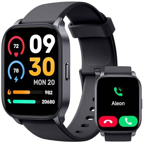 TOOBUR Montre Connectée Homme Femme avec Alexa, Smartwatch avec Podometre, 100 Sports, Appel et cardiofrequencemetre, Suivi du Sommeil, Étanche IP68, Compatible iOS Android