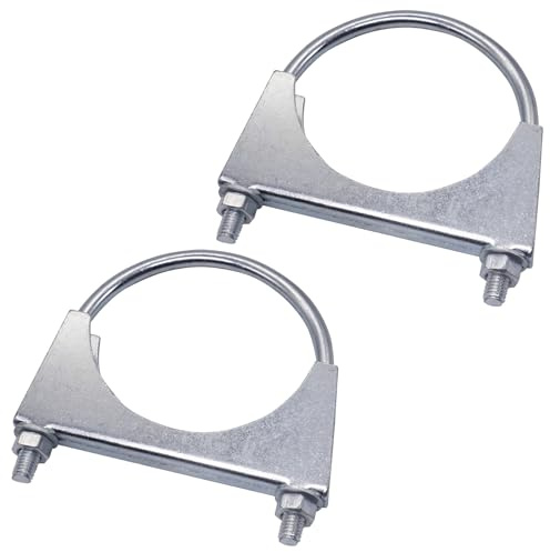 SKIR'CO (2 pezzi) Collari fermatubi per tubi con diametro 85 mm, fascette a U, supporti per tubi zincati
