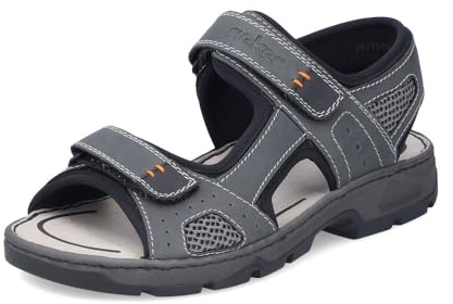 Rieker Sandales classiques pour homme 26156, Gris 47, 43 EU