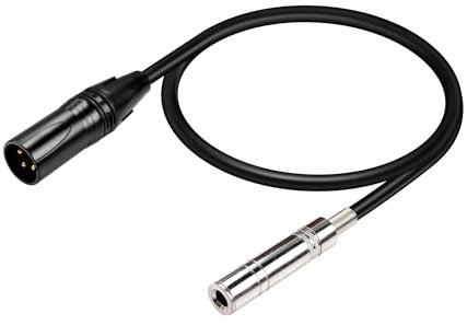 PNGKNYOCN XLR to 1/4 TS Cable,Unbalanced XLR Male to 6.35mm TS Mono Female Jack Microphone Audio Cable for Speakers, Stage, DJ and More(0.5M)
