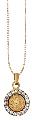 Remi Bijou Elegante Halskette Münze mit 'Tugra Stempel mit Strasssteine - Sultans Stempel, Osmanischer Reich (Gold)