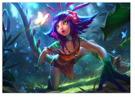 Displate Offiziell League of Legends MetallPoster Magnetische Befestigung Inklusive Lizenziert Bilder Hochwertiges Poster Splash Art Neeko Horizontal 67.5 cm x 48 cm
