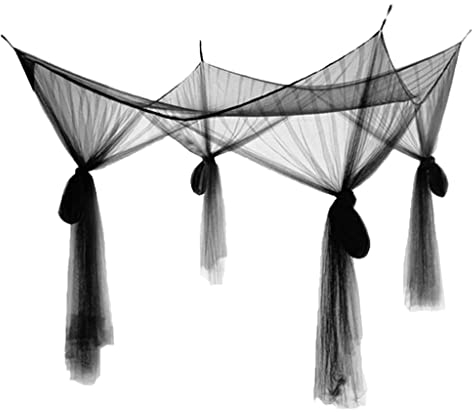 predolo Luxuriöses Himmelbett Baldachin für erholsame Nächte, Schwarz, 210x190x24cm