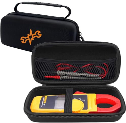 Klawdsky Werkzeug-Tragetasche für Fluke 323/324/325/302/303/305 Klemmmultimeter und 374/375/376/902 FC True RMS-Meter (nur Gehäuse), Schwarz , 1 x Etui