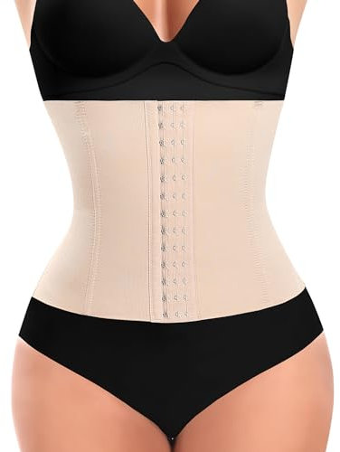 Gaine Amincissante Ventre Plat Femme Invisible Corset Minceur Waist Trainer Serre Taille Body Sculptant (Beige,XXL)