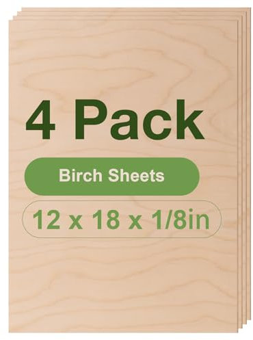 ROBOTIME 3mm Plywood Sheets Birch Veneer Cut to Size 30×42 CM 4 Pack Wood Burning Model Making Laser Ply Material, Thin Wood Sheets for Craft Projects