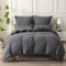 SOULFUL Housse de Couette 200x200 Gaze de Coton, Certifié Oeko-TEX, Gris Foncé Ensembles de Housse de Couette avec Fermeture Éclair, Parure de Lit Adulte 200x200 cm avec 2 Taie d'oreiller 65x65 cm
