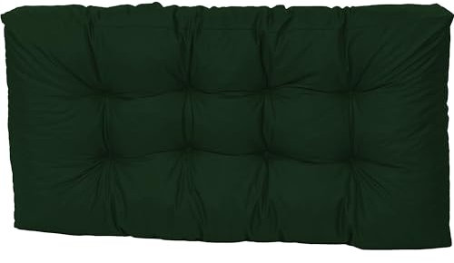 TexDeko® Garden Palettenkissen wasserabweisend UV - beständig Premium Sitzkissen gesteppt 120x60x18cm Palettenauflage für Europaletten Palettenmöbel Palettenpolster (Dunkelgrün)