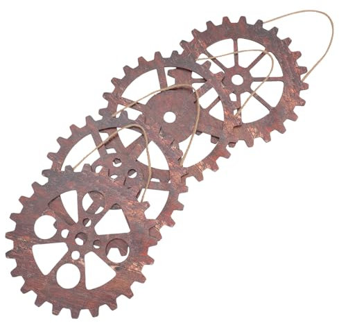 Alipis 4stücke Holzgetriebe Wandbehang Vintage Rad Dekoration Für Zuhause Industrieller Stil Wandkunst Kreative Holzrad Ornament Für Wohnzimmer Oder Küche