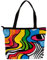 Pop Art Handtasche mit abstrakten Linien und 6 Schultern, stilvolle und funktionale Reißverschluss-Geldbörse für Fitnessstudio, Arbeit und Schule, Pop Art abstrakte Linien,