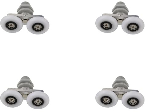 25MM Shower Door Runner Wheels,4Pcs Shower Door Wheel Rollers,Double Sliding Roller,Replacement Shower Door Wheels for Bathroom Door
