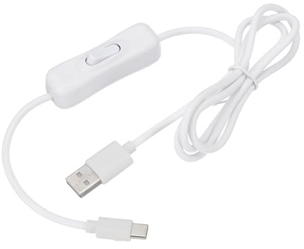 PATIKIL 3.28ft Câble De Prolongation USB Avec Interrupteur Marche/Arrêt, Type C Vers USB Mâle Prise En Charge De L’alimentation Et Du Transfert De Données, Ventilateur, Blanc