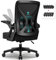 Airchros Chaise Bureau Ergonomique, Chaise de Bureau avec Support Lombaire Ajustable 6 cm, Fauteuil de Bureau 150kg, Siege avec Accoudoirs Pliables