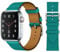 VZEXJIU Leather Bands Compatible with Apple Watch Band 42mm(Series 3) 44mm 45mm 46mm 49mm Genuine Leather Strap for iWatch Ultra 2/1 Series 10 9 8 7 6 5 4 3 SE Women Men,Peacock Green/Grain