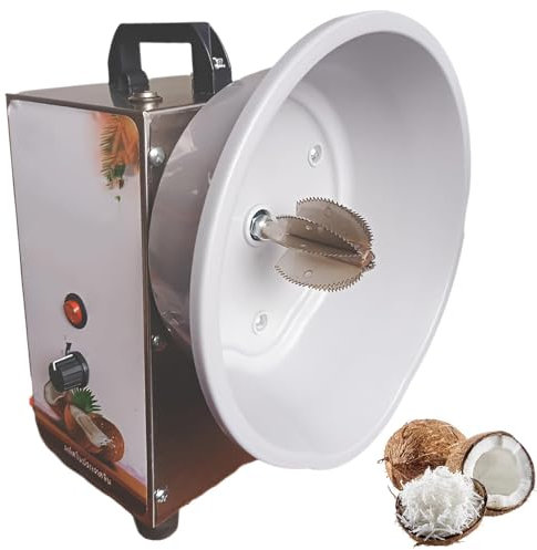 Vertical Coconut Scraper Grater, 3 Speeds Adjustable Coconut Processing Machine with 1 Blade Dust Cover, Non-Slip Handles and Feet, Commercial Electric Coconut Meat Removal Tool for Shop