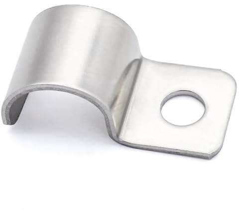 Forbabe Pack of 30 Cable Clips, V2A Pipe Clamps Metal Cable Holder Single Hole Hose Buckle Pipe Holder Cable Clips Metal Cable Clamps for Cable Diameter 16 mm