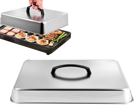 Campanas para Fundir Queso - Cúpulas De Acero Inoxidable para Plancha,Ligera Tapa de Vapor con Mango Termorresistente para Parrilla